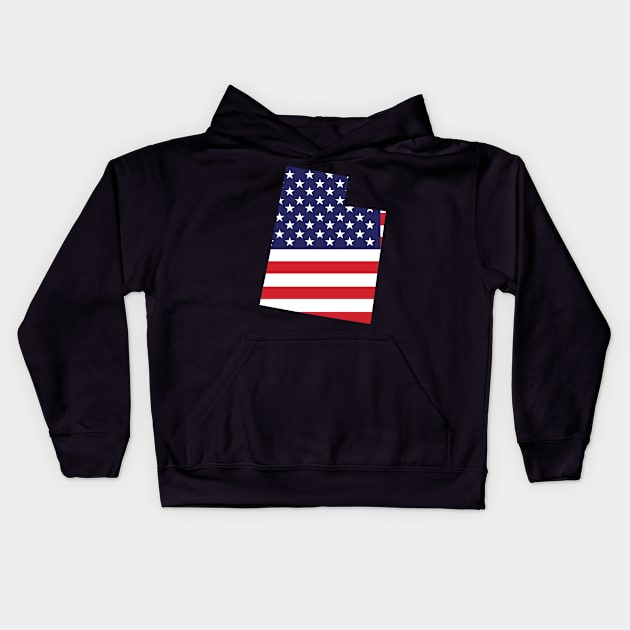 Utah State Shaped Flag Background Kids Hoodie by anonopinion